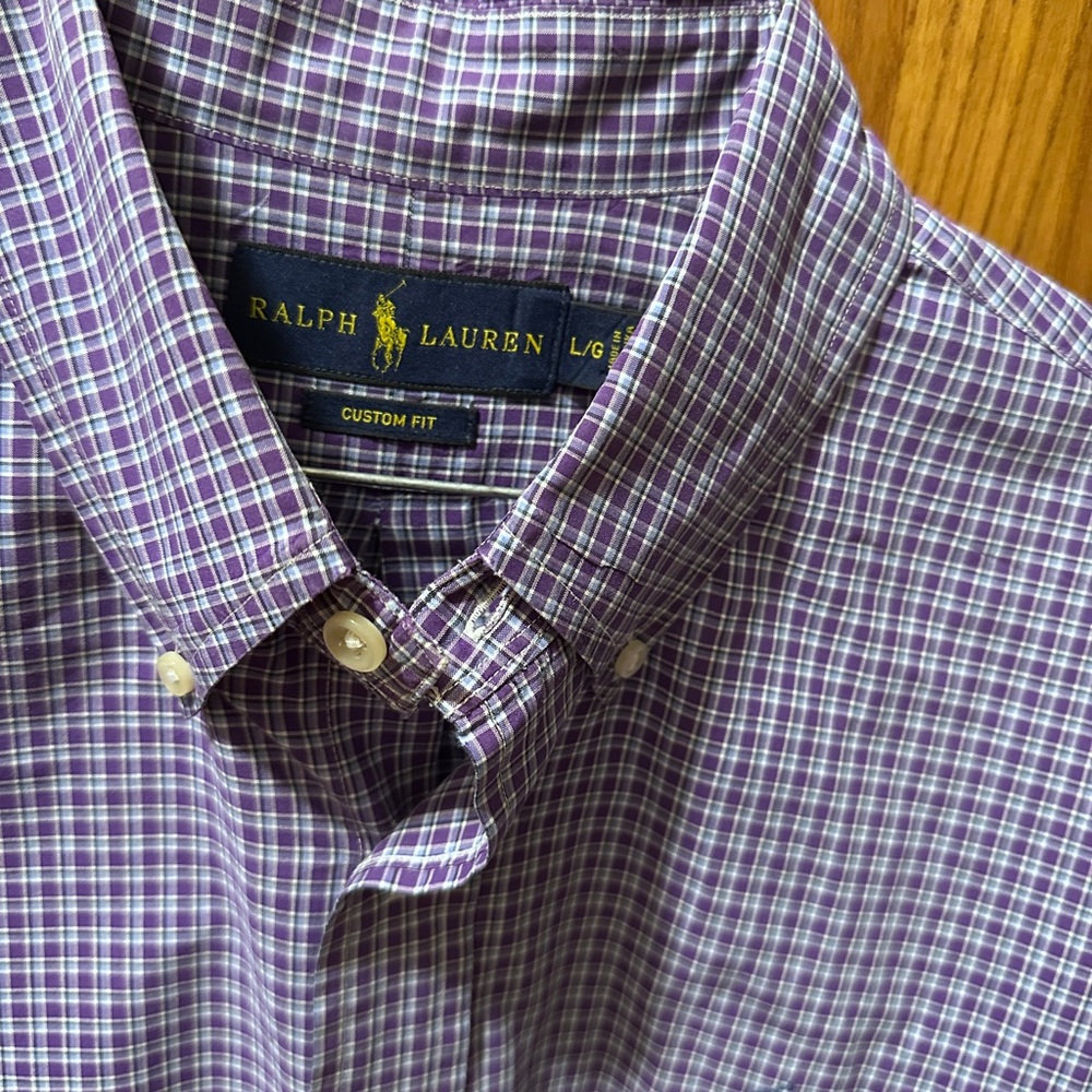 Ralph Lauren Men's Purple Plaid Shirt Size L